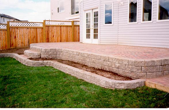 Deluxe Patio with Steps & Flower Beds